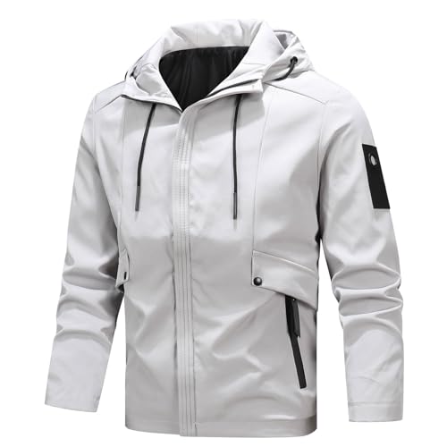 Duohropke Herren Jacke Herren Übergangsjacke wasserdichte Regenjacke Windbreaker Windjacke Softshelljacke Bomberjacke leichte Sommerjacke von Duohropke