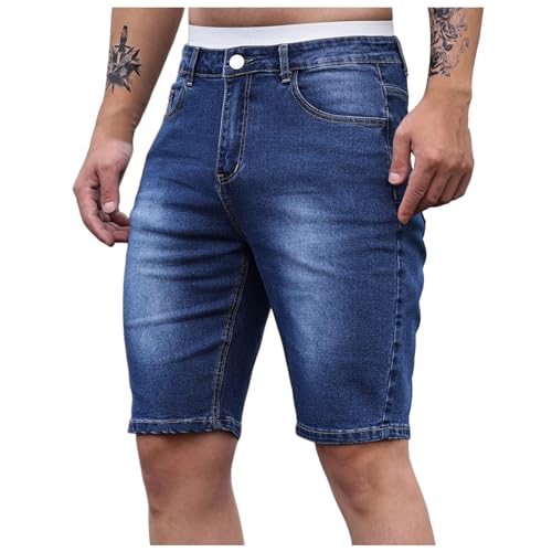 Duohropke Herren Jeans Shorts Bermuda Hose Kurz Herrenjeans Jeanshose Stretch Regular Fit Bermudashorts Freizeitshorts Freizeithose Kneelang Straight Sportjeans von Duohropke