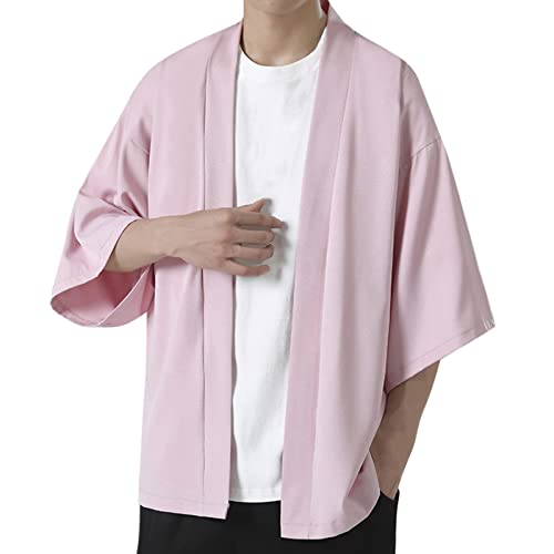 Duohropke Herren Kimono Cardigan Japan Happi Kimono Hanfu Langarmshirts Japan Harajuku Anime Robe Anime Kleidung Unisex Lose Bluse Sommer Tops Robe von Duohropke