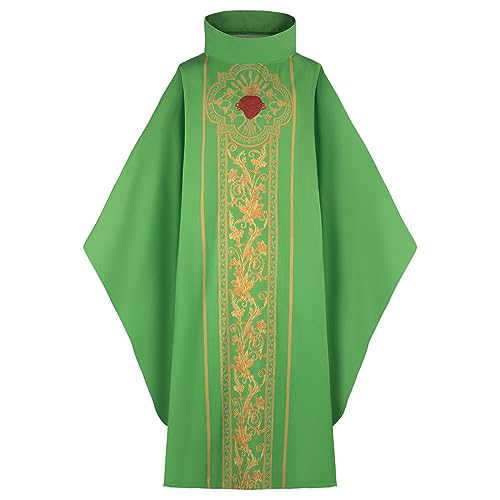 Duohropke Herren Priester Messgewand Katholische Kirche Zelebrant Vater Priester Kasel Robe Kirche Massen Ornat Celebrant Messgewand katholisch Kirche Vater Masse Robe Kontrastfarben Vintage Kleidung von Duohropke