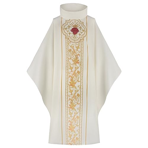 Duohropke Herren Priester Messgewand Katholische Kirche Zelebrant Vater Priester Kasel Robe Kirche Massen Ornat Celebrant Messgewand katholisch Kirche Vater Masse Robe Kontrastfarben Vintage Kleidung von Duohropke