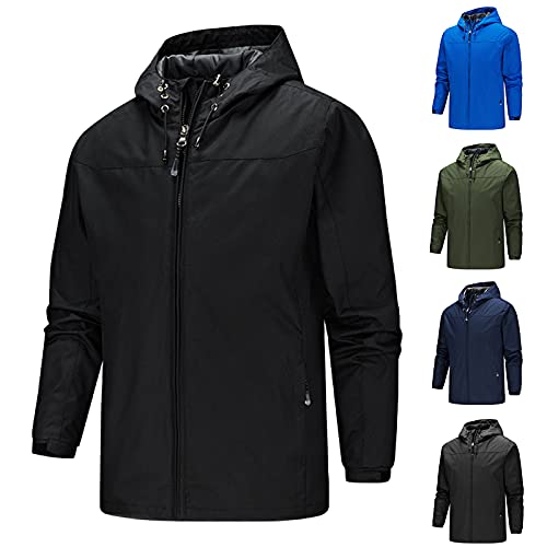 Duohropke Herren Regenjacke Wasserdicht Atmungsaktiv Regenmantel Wanderjacke Jacke Mantel Dünn Windbreaker Jacke Regenanzug Funktionsjacke Softshelljacke für Wandern Camping von Duohropke