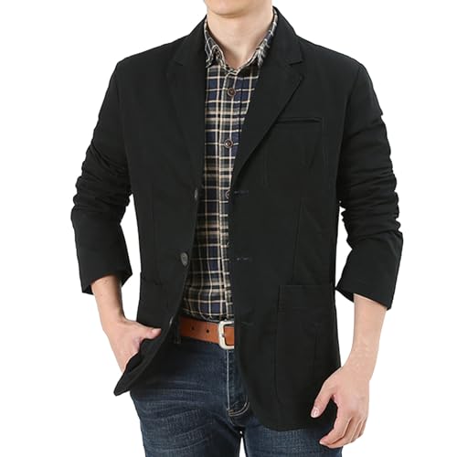 Duohropke Herren Sakko Blazer Lange Ärmel Revers Cord Blazer Slim Fit Modern Anzug Jacke Einreihig Einfarbig Casual Blazer Mantel mit Sakko Westen von Duohropke