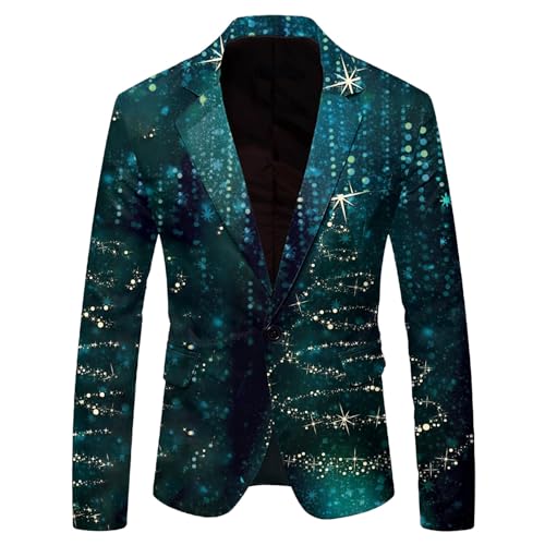 Duohropke Herren Weihnachten Anzugjacke Sakko Blazer Weihnachten Sakko Herren Anzugjacke Business Anzugjacken Männer Christmas Festlich Freizeitjacke Langarm Freizeitanzug Sportmäntel von Duohropke