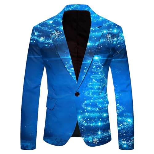 Duohropke Herren Weihnachten Anzugjacke Sakko Blazer Weihnachten Sakko Herren Anzugjacke Business Anzugjacken Männer Christmas Festlich Freizeitjacke Langarm Freizeitanzug Sportmäntel von Duohropke