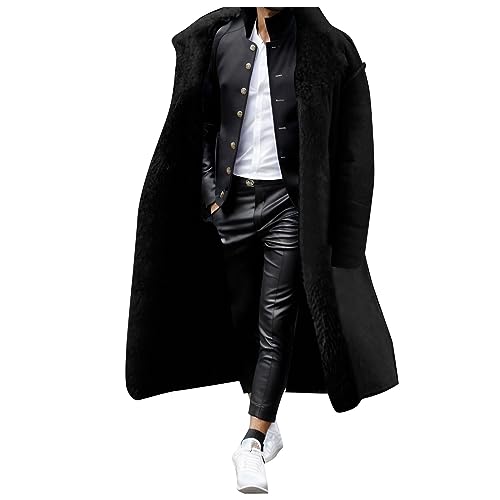Duohropke Kunstpelzmantel Herren Lang Winter Warm Pelzmantel Mode Weich Kunstfelljacke Kunstpelz Jacke Lange Ärmel Winterjacke Übergrößen Wind Coat Faux Fur Parka Mäntel Cardigan Coat von Duohropke