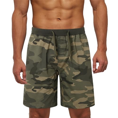 Duohropke Kurze Hose Herren Camouflage Joggingshorts Sommer Chino Shorts Baggy Freizeithose Laufshorts Schnelltrocknende Strandshorts Schwimmhose Sweatshorts Kampfshorts Militär Trekkinghose von Duohropke