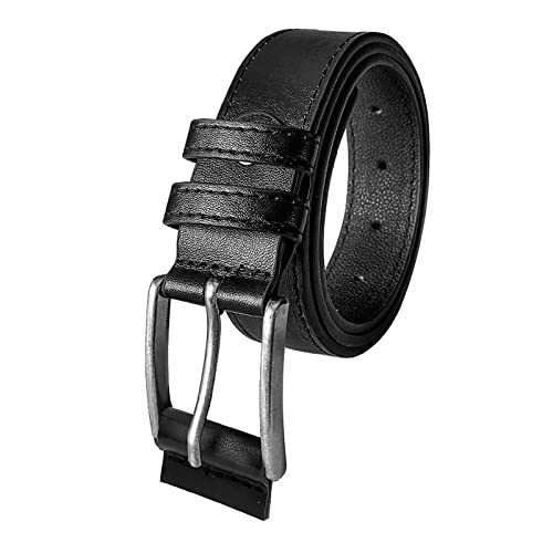 Duohropke Ledergürtel Herren Verstellbar Jeans Business Anzug Gürtel Schwarz Braun Gürtel Herren Leder 32mm Breit 105cm 115cm 125cm Freizeitgürtel für Männer Buckle Belt Herren von Duohropke