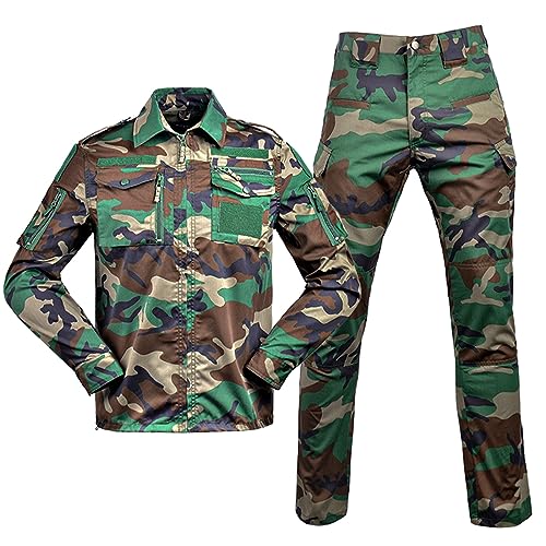Duohropke Militär Tarnanzug Airsoft Kleidung Set Combat Shirt Hosen für Jungen und Mädchen Armee Uniform Camouflage Soldaten Kostüm von Duohropke