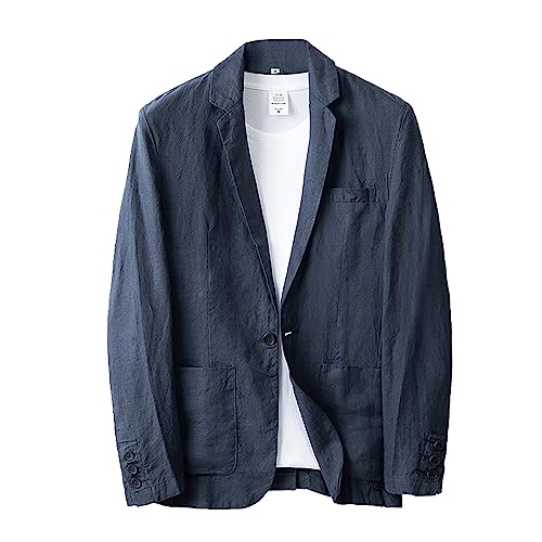 Duohropke Sakko Herren Casual Blazer Sommer Leinen Anzug Mantel Einreihig Lockere Passform Sportjacke Knopf Formelle Business Anzug Jacken Geeignet Für Party Datum Abschlussball Hochzeit von Duohropke