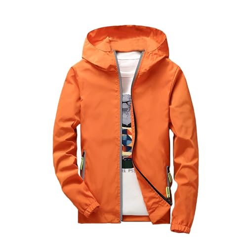 Duohropke Softshelljacke Herren Sommer Leichte Dünne Regenjacke Herren Wasserdicht Atmungsaktiv Reflektierend Fahrradjacke Windbreaker Übergangsjacke Funktionsjacke Windjacke von Duohropke