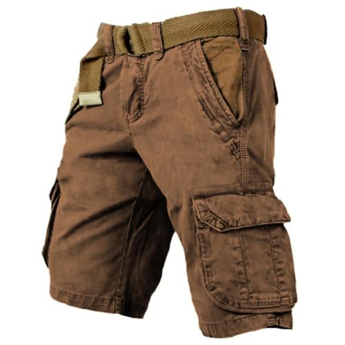 Duohropke Sommer Shorts Herren Cargo Kurze Hosen Stretch Baumwolle Große Größen Leicht Bermuda Shorts Chino Kurze Hose Stoffshorts Sport Relaxed Fit Wanderer Camping Funktionshose mit Multi Taschen von Duohropke