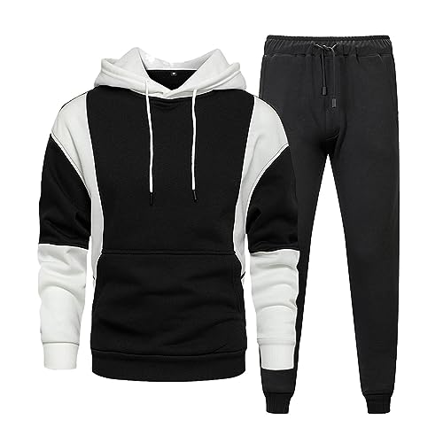 Duohropke Streatwear Trainingsanzüge für Herren Warm Tracksuit Hose Casual Winter Sweatshirt Jacken Sets Jogging-Hose Kapuzenpullover Trainingsanzug Sport Set Atmungsaktiv Hausanzug Activewear von Duohropke