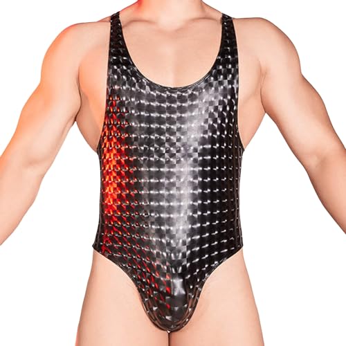 Duohropke String Body Herren Wetlook Erotik Wäsche Einteiler Unterhemd Stringbody Herrenbody Business Tanktop Männerbody Einteiler Bodysuit von Duohropke