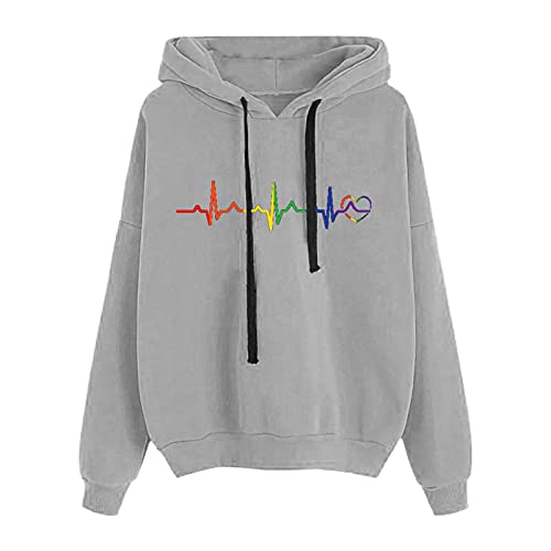 Duohropke Teenager Mädchen Hoodie Pullover Süss Sweatshirt mit Kapuze EKG-Muster Kapuzenpullover Sport Outerwear Warme Pullover Oberteile Back to School Supplies von Duohropke