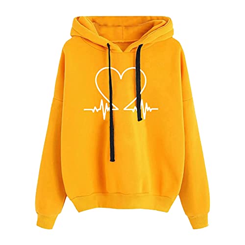 Duohropke Teenager Mädchen Hoodie Pullover Süss Sweatshirt mit Kapuze EKG-Muster Kapuzenpullover Sport Outerwear Warme Pullover Oberteile Back to School Supplies von Duohropke
