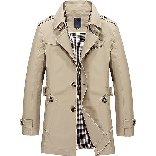 Duohropke Trenchcoat Herren Beige Wollmantel Trench Coat Slim Fit Wollmantel Business Parka Outwear Frühling Lässiger Wintermantel Winddichte Cabanjacke Reißverschluss Jacket Duohropke Trenchcoat Herren Beige Wollmantel Trench Coat Slim Fit Wollmantel Business Parka Outwear Frühling Lässiger Wintermantel Winddichte Cabanjacke Reißverschluss Jacket von Duohropke