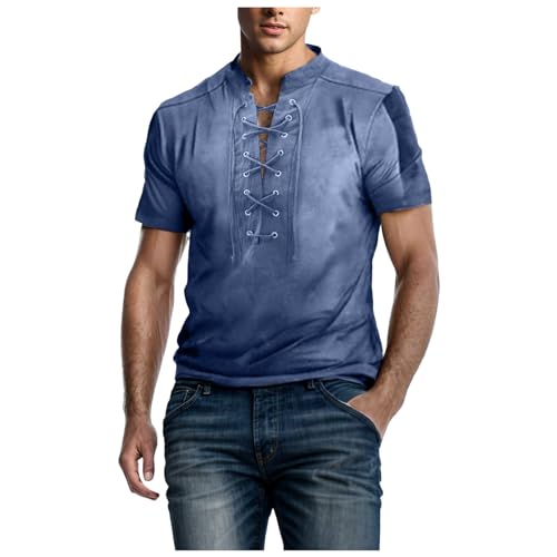Duohropke Tshirt Herren Henley Shirt Herren Kurzarm Sommer Tops Vintage Männer Oberteile Stylisch T Shirt Mit Schnürung Herren Sport Shirt Duohropke Tshirt Herren Henley Shirt Herren Kurzarm Sommer Tops Vintage Männer Oberteile Stylisch T Shirt Mit Schnürung Herren Sport Shirt von Duohropke