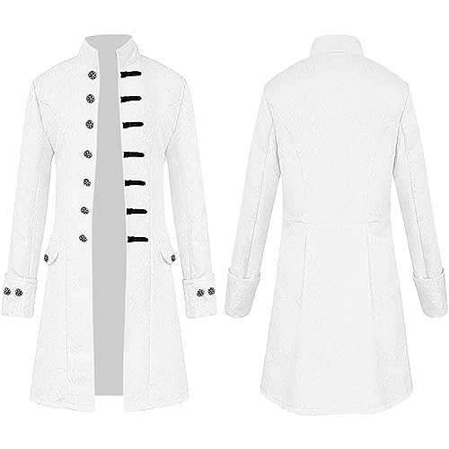 Duohropke Viktorianische Steampunk Jacke für Herren Vintage Gothic Piraten Slim Fit Frack Wikinger Renaissance Karneval Halloween Weihnachten Uniform Kostüm von Duohropke