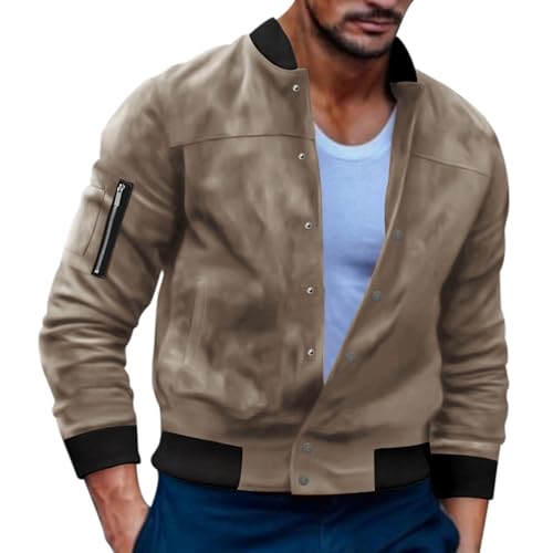 Duohropke Wildleder Fliegerjacken Herren Pilotenjacke Leichte Übergangsjacke Frühling Blouson Jacke mit Taschen College Jacke Cargo Softshelljacke mit Taschen Bomberjacke Duohropke Wildleder Fliegerjacken Herren Pilotenjacke Leichte Übergangsjacke Frühling Blouson Jacke mit Taschen College Jacke Cargo Softshelljacke mit Taschen Bomberjacke von Duohropke