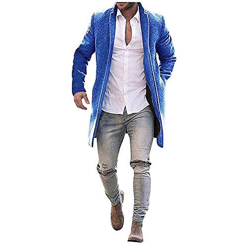 Duohropke Wintermantel Mantel Herren Lang Slim Fit Herrenmantel Winter Premium Business Mantel Männer Wollmantel Langer Trenchcoat Mantel Windbreaker Warm Wolle Mantel von Duohropke