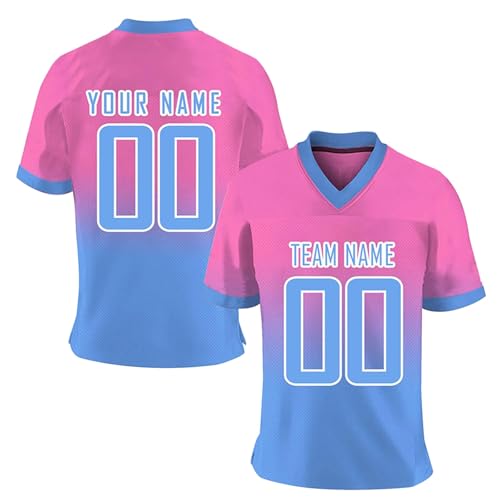 Personalisiertes American Football Trikot Print/Embroidery mit Namen Nummer Blank Practice Jersey Shirts Hip Hop Party Trikot für Herren Damen Kinder von Duohropke