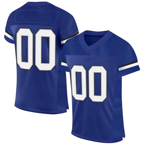 Personalisiertes American Football Trikot Print/Embroidery mit Namen Nummer Blank Practice Jersey Shirts Hip Hop Party Trikot für Herren Damen Kinder von Duohropke