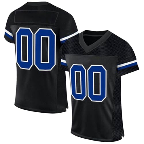 Personalisiertes American Football Trikot Print/Embroidery mit Namen Nummer Blank Practice Jersey Shirts Hip Hop Party Trikot für Herren Damen Kinder von Duohropke