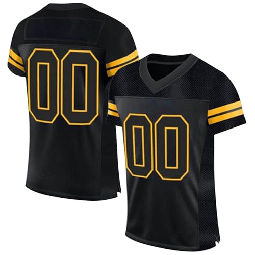 Personalisiertes American Football Trikot Print/Embroidery mit Namen Nummer Blank Practice Jersey Shirts Hip Hop Party Trikot für Herren Damen Kinder von Duohropke