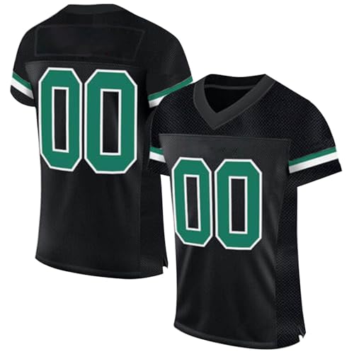 Personalisiertes American Football Trikot Print/Embroidery mit Namen Nummer Blank Practice Jersey Shirts Hip Hop Party Trikot für Herren Damen Kinder von Duohropke