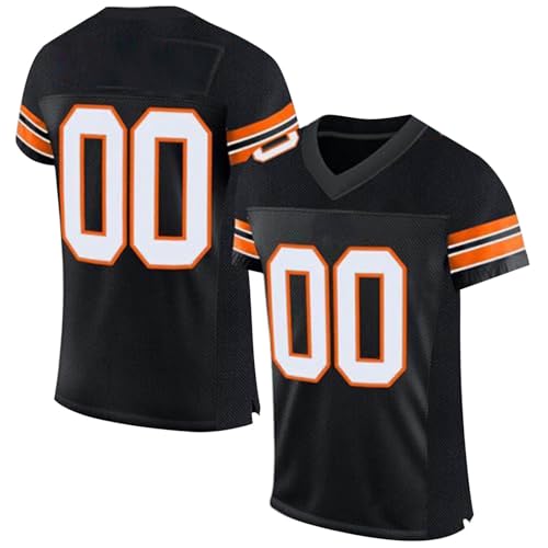 Personalisiertes American Football Trikot Print/Embroidery mit Namen Nummer Blank Practice Jersey Shirts Hip Hop Party Trikot für Herren Damen Kinder von Duohropke