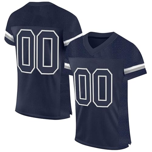 Personalisiertes American Football Trikot Print/Embroidery mit Namen Nummer Blank Practice Jersey Shirts Hip Hop Party Trikot für Herren Damen Kinder von Duohropke