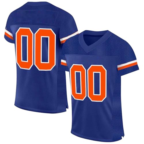 Personalisiertes American Football Trikot Print/Embroidery mit Namen Nummer Blank Practice Jersey Shirts Hip Hop Party Trikot für Herren Damen Kinder von Duohropke