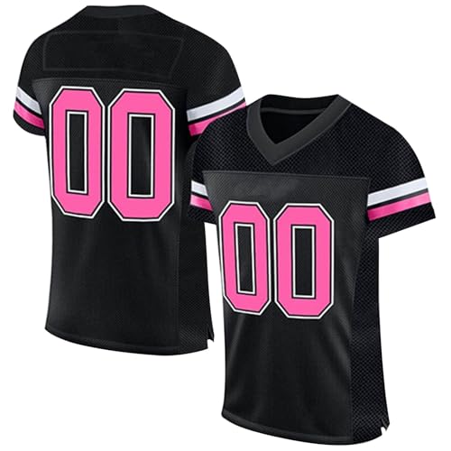 Personalisiertes American Football Trikot Print/Embroidery mit Namen Nummer Blank Practice Jersey Shirts Hip Hop Party Trikot für Herren Damen Kinder von Duohropke