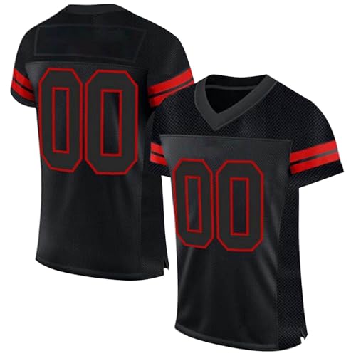 Personalisiertes American Football Trikot Print/Embroidery mit Namen Nummer Blank Practice Jersey Shirts Hip Hop Party Trikot für Herren Damen Kinder von Duohropke