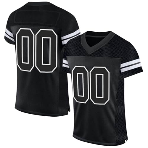 Personalisiertes American Football Trikot Print/Embroidery mit Namen Nummer Blank Practice Jersey Shirts Hip Hop Party Trikot für Herren Damen Kinder von Duohropke