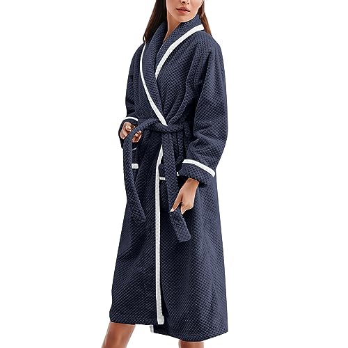 Unisex Bademantel Lang Mit Reissverschluss Und Kapuze Winter Warm Hausmantel Nachtwäsche Bademantel Damen Herren Morgenmantel Mit Kapuze Bademantel Damen Frottee von Duohropke