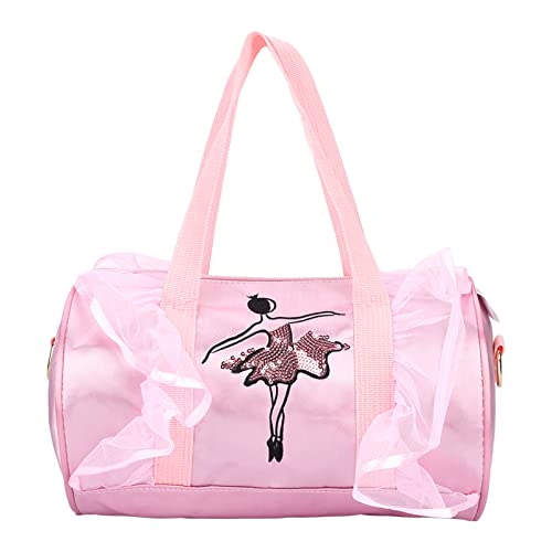 Ballett Princess Dance Bag Umhängetaschen Umhängetaschen Kind Ballerina Kinder Ballett Pailletten Tanz Handtasche(Rosa langes Garn) von Duokon