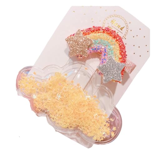 DuomaiJJ Kinder-Haarschmuck 2 Paar Glitzer Regenbogen Quicksand Cloud Kinderhaarclip Haarzubehör Accessoire-gelb DuomaiJJ Kinder-Haarschmuck 2 Paar Glitzer Regenbogen Quicksand Cloud Kinderhaarclip Haarzubehör Accessoire-gelb von DuomaiJJ