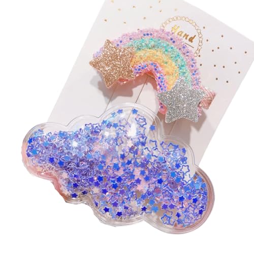 DuomaiJJ Kinder-Haarschmuck 2 Paar Glitzer Regenbogen Quicksand Cloud Kinderhaarclip Haarzubehör Accessoire-lila DuomaiJJ Kinder-Haarschmuck 2 Paar Glitzer Regenbogen Quicksand Cloud Kinderhaarclip Haarzubehör Accessoire-lila von DuomaiJJ