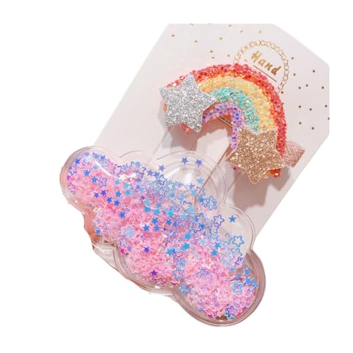 DuomaiJJ Kinder-Haarschmuck 2 Paar Glitzer Regenbogen Quicksand Cloud Kinderhaarclip Haarzubehör Accessoire-rosa DuomaiJJ Kinder-Haarschmuck 2 Paar Glitzer Regenbogen Quicksand Cloud Kinderhaarclip Haarzubehör Accessoire-rosa von DuomaiJJ