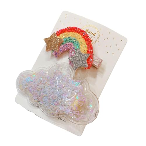 DuomaiJJ Kinder-Haarschmuck 2 Paar Glitzer Regenbogen Quicksand Cloud Kinderhaarclip Haarzubehör Accessoire-weiß DuomaiJJ Kinder-Haarschmuck 2 Paar Glitzer Regenbogen Quicksand Cloud Kinderhaarclip Haarzubehör Accessoire-weiß von DuomaiJJ