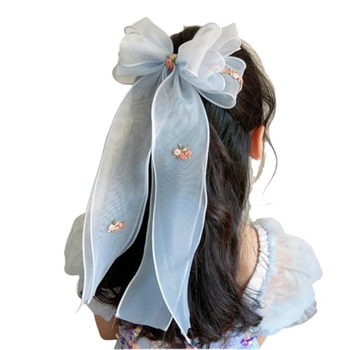DuomaiJJ Kinder-Haarschmuck 2 Stücke Bestickter Schmetterlingshaarzubehör Für Mädchen Pferdeschwanzband Kopfschmuck Oberer Clip-blau DuomaiJJ Kinder-Haarschmuck 2 Stücke Bestickter Schmetterlingshaarzubehör Für Mädchen Pferdeschwanzband Kopfschmuck Oberer Clip-blau von DuomaiJJ