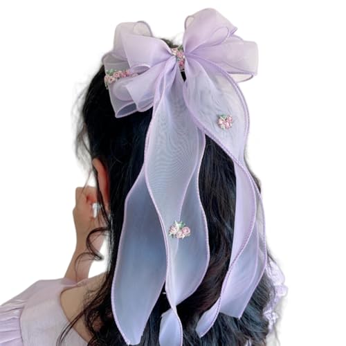 DuomaiJJ Kinder-Haarschmuck 2 Stücke Bestickter Schmetterlingshaarzubehör Für Mädchen Pferdeschwanzband Kopfschmuck Oberer Clip-lila DuomaiJJ Kinder-Haarschmuck 2 Stücke Bestickter Schmetterlingshaarzubehör Für Mädchen Pferdeschwanzband Kopfschmuck Oberer Clip-lila von DuomaiJJ
