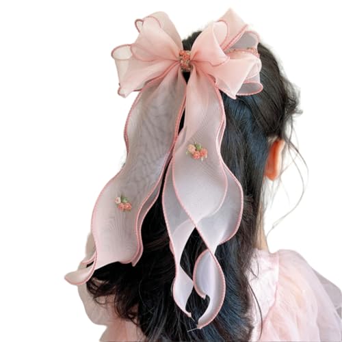 DuomaiJJ Kinder-Haarschmuck 2 Stücke Bestickter Schmetterlingshaarzubehör Für Mädchen Pferdeschwanzband Kopfschmuck Oberer Clip-rosa DuomaiJJ Kinder-Haarschmuck 2 Stücke Bestickter Schmetterlingshaarzubehör Für Mädchen Pferdeschwanzband Kopfschmuck Oberer Clip-rosa von DuomaiJJ