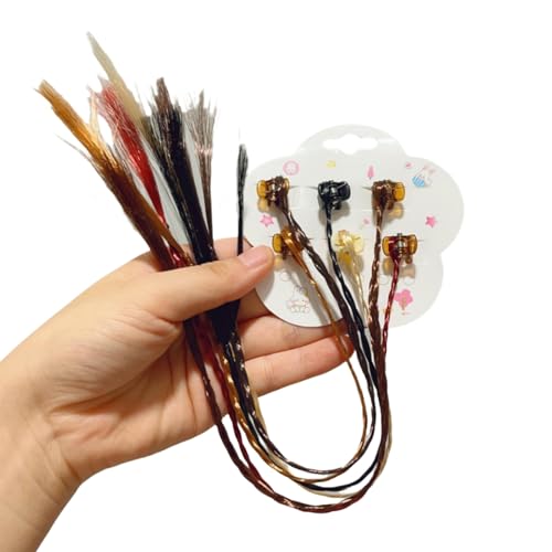 DuomaiJJ Kinder-Haarschmuck 5-pack Farbenfrohe Perücke Geflecht Kleiner Clip Kinder Haarnadel-dunkel DuomaiJJ Kinder-Haarschmuck 5-pack Farbenfrohe Perücke Geflecht Kleiner Clip Kinder Haarnadel-dunkel von DuomaiJJ