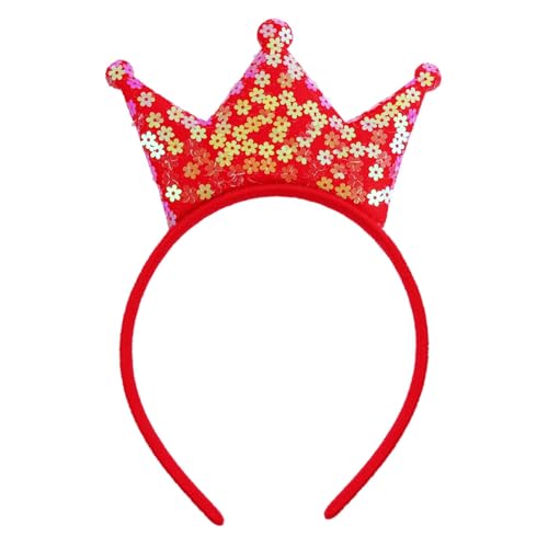 DuomaiJJ Kinder-Haarschmuck Pack Von 3 Kinderstirnband -pailletten Haarnadel Bunte Geburtstagsfeier Hair Accessoires Süßes Stirnband-rot von DuomaiJJ