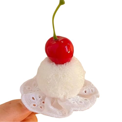 DuomaiJJ Kinder-Haarschmuck Pack Von 6 Birthday Cherry Velvet Kleine Haarnadel Für Mädchen Mit Side Pons Clip Süßer Kopfschmuck-2 von DuomaiJJ