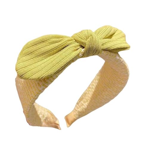 DuomaiJJ Kinder-Haarschmuck Packung Von 3 Einfachen Dreidimensionalen Stoff Mit Breiter Stirnband, Vielseitiges Mädchen-kopfband-kopfschmuck-gelb von DuomaiJJ