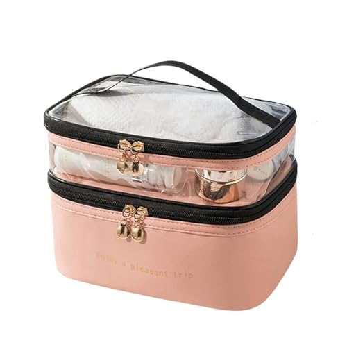 DuomaiJJ Kosmetiktasche wasserdichte PVC -Frauen Kosmetikbeutel Tragbarer Reisen Toilettenartikel Großer Kapazitäts Reise -Make -up -organisator-rosa von DuomaiJJ